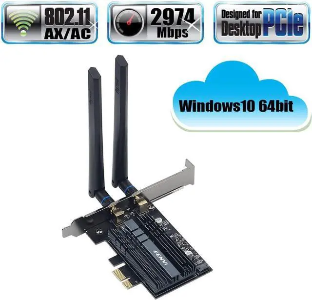 Alt view image 3 of 7 - WiFi 6 AX200 PCI-E WiFi Card BT5.2 Dual Band AX3000Mbps Desktop AX200NGW 802.11ax 5Ghz 2.4Ghz 160MHz MU-MIMO Next-Gen Wireless Network Adapter for Gaming Fans OFDMA Miracast Only Support Windows 11 10
