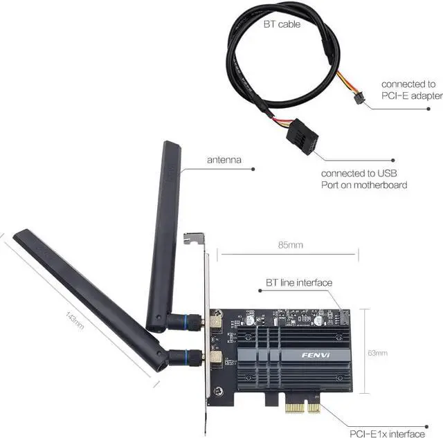 Alt view image 7 of 7 - WiFi 6 AX200 PCI-E WiFi Card BT5.2 Dual Band AX3000Mbps Desktop AX200NGW 802.11ax 5Ghz 2.4Ghz 160MHz MU-MIMO Next-Gen Wireless Network Adapter for Gaming Fans OFDMA Miracast Only Support Windows 11 10