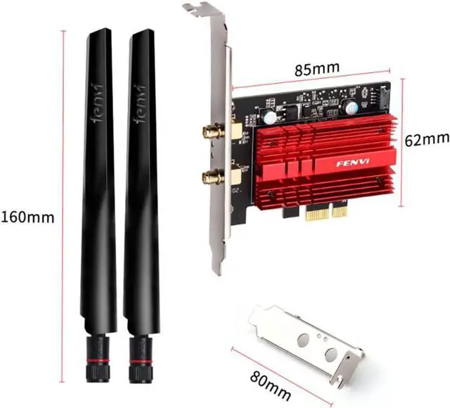 Alt view image 6 of 7 - AX210 PCI-E WiFi Card BT5.2 160MHz Tri-Band Expands WiFi into 6GHz/5GHz/2.4GHz 5400Mbps Gigabit AX210ngw Desktop PC PCIe Wireless Network Adapter WiFi 6E 802.11ac ax MU-MIMO for Windows 11/10