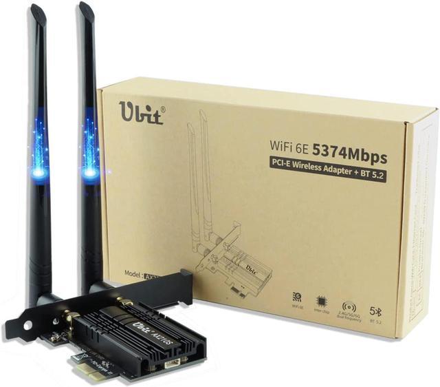WiFi Card 6E 5400Mbps (6GHz&5Ghz&2.4GHz) PCIe WiFi 6E Card, Bluetooth 5.3,  AX210 Module Inside,PCI-E Wireless WiFi Network Adapter Card for Desktop PC
