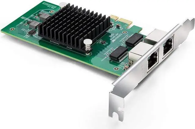 Main image of 10/100/1000Mbps Gigabit Ethernet Network Interface Card (NIC) Dual Copper RJ45 Ports, with Intel 82576 Chip, Equivalent to Intel E1G42ET, PCIE 2.0 X1, Support Windows/Windows Server/Linux/VMware ESX