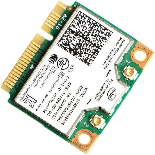 Alt view image 3 of 7 - Intel Dual Band Wirless- Intel 7260.HMW Dual Band Wireless Card-AC 7260 Network Adapter+Bluetooth 4.0 USE for Intel AC Half Mini Pcie Card 802.11 b/a/g/n/ac(1 Pack)