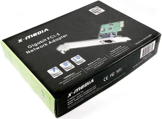 Alt view image 7 of 7 - 1-Port PCI-E 10/100/1000Mbps Gigabit Ethernet PCI Express PCIe Network Card / Network Adapter, Windows 10 & Linux Supported