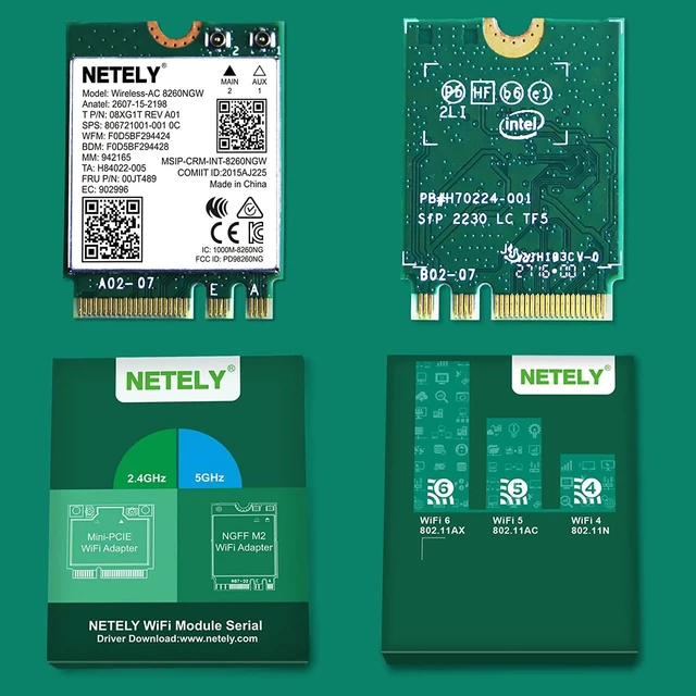 Alt view image 6 of 6 - Wireless-AC 8260NGW NGFF M2 Interface WiFi Bluetooth Adapter-Wireless-AC 1200Mbps (2.4GHz 300Mbps & 5GHz 867Mbps) Network Card with Bluetooth 4.2(Wireless-AC 8260NGW)