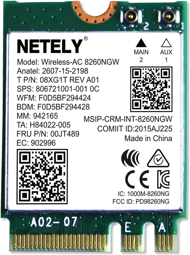 Main image of Wireless-AC 8260NGW NGFF M2 Interface WiFi Bluetooth Adapter-Wireless-AC 1200Mbps (2.4GHz 300Mbps & 5GHz 867Mbps) Network Card with Bluetooth 4.2(Wireless-AC 8260NGW)