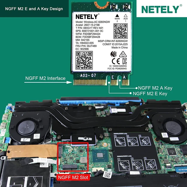 Alt view image 5 of 6 - Wireless-AC 8260NGW NGFF M2 Interface WiFi Bluetooth Adapter-Wireless-AC 1200Mbps (2.4GHz 300Mbps & 5GHz 867Mbps) Network Card with Bluetooth 4.2(Wireless-AC 8260NGW)