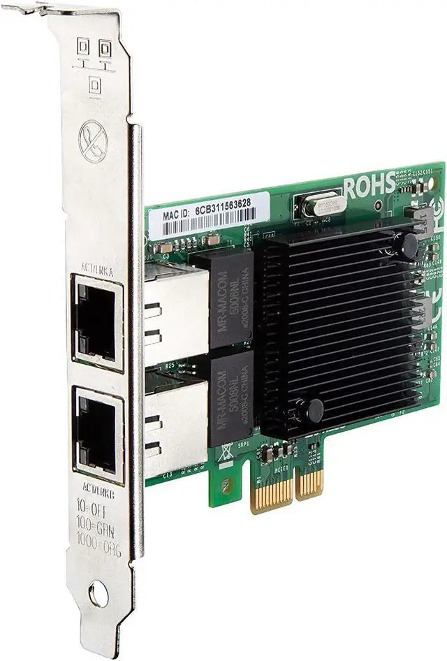 Alt view image 2 of 5 - 10/100/1000Mbps Gigabit Ethernet PCI Express NIC Network Card | with Intel 82571 Controller | Ethernet Server Converged Network Adapter | Dual RJ-45 Port | Support Windows Server/Freebsd/VMware/SLSE