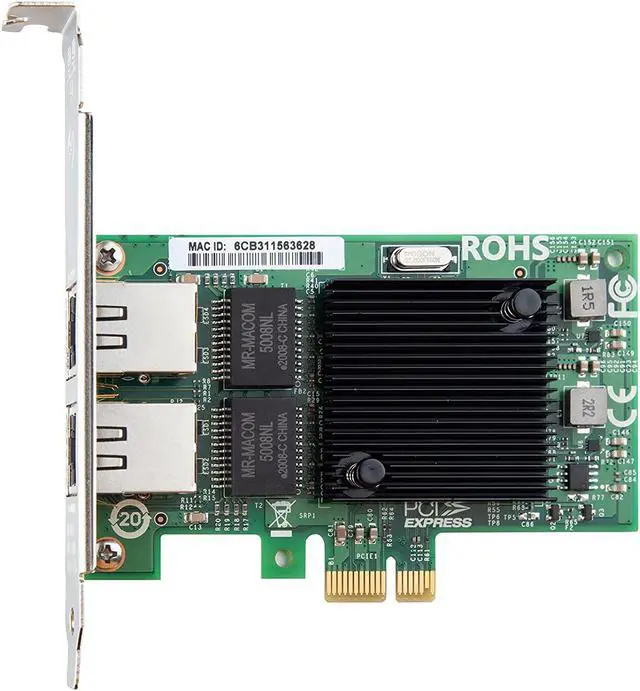 Alt view image 3 of 5 - 10/100/1000Mbps Gigabit Ethernet PCI Express NIC Network Card | with Intel 82571 Controller | Ethernet Server Converged Network Adapter | Dual RJ-45 Port | Support Windows Server/Freebsd/VMware/SLSE