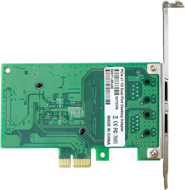 Alt view image 5 of 5 - 10/100/1000Mbps Gigabit Ethernet PCI Express NIC Network Card | with Intel 82571 Controller | Ethernet Server Converged Network Adapter | Dual RJ-45 Port | Support Windows Server/Freebsd/VMware/SLSE