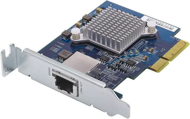 Alt view image 2 of 4 - QNAP QXG-10G1T Single-Port (10Gbase-T) 10GbE Network Expansion Card, PCIe Gen3 X4, Low-Profile Bracket Pre-Loaded, Low-Profile Flat and Full-Height Brackets are Included