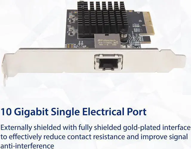 Alt view image 5 of 6 - Syba 1 Port 10 Gigabit Ethernet Network Card - PCIe x4 10Gb 10GBASE-T NIC AQTION AQC107-10Gbps Ethernet PCI-Express x4 Adapter SD-PEX24055