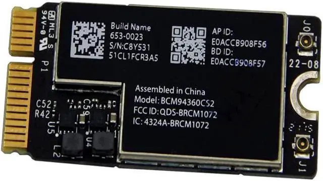 Main image of BCM94360CS2 WiFi Bluetooth Airport Wireless Card Replacement for MacBook Air 11 A1465 (2013 2014 2015) 13 A1466 (2013 2014 2015 2017) (661-7465 661-7481 653-0023)