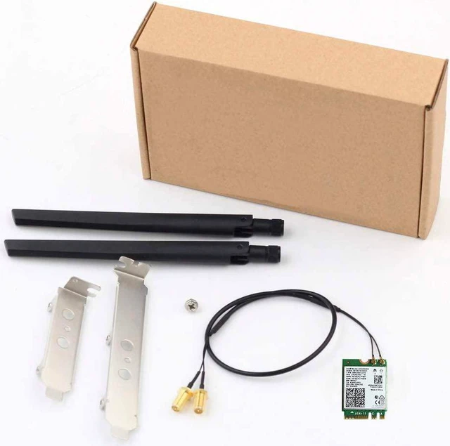 Alt view image 5 of 5 - AX210NGW DTK WiFi Card WiFi 6E Supports 6GHz, 2230, 2x2 AX+BT 5.3+Tri-Band, Includes RF Cable (11 inch), 5dBi High Gain Antennas and Low-Profile Brackets
