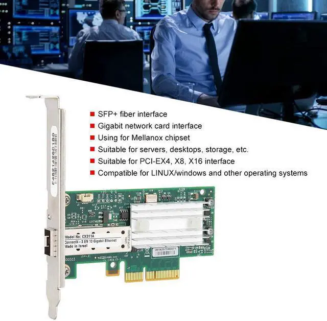 Alt view image 2 of 7 - EBTOOLS 10 Gigabit SinglePort PCI e Network Card, PC Wireless Cards for Mellanox CX311AXCAT, Suitable for Linux/Windows