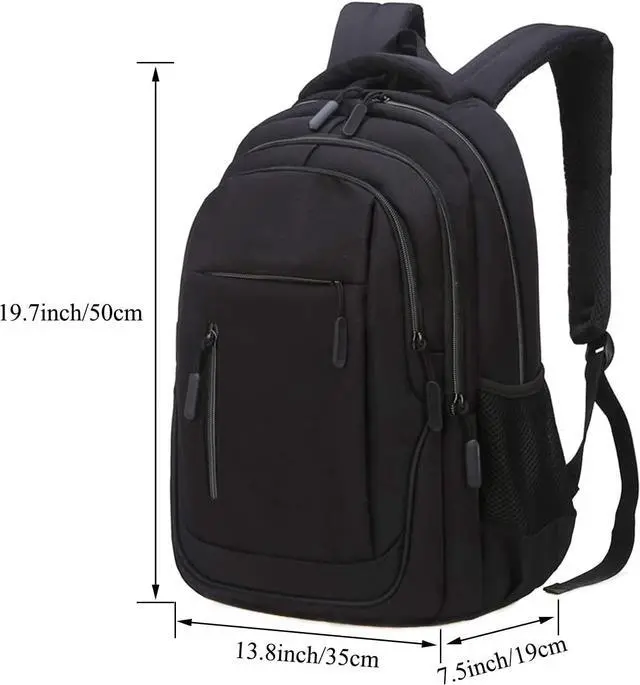 Alt view image 3 of 7 - Business Travel Laptop Backpack, Water Resistant College Computer Bag Gifts with USB Charging Port for Men & Women Fits 15.6 Inch Notebook (Black)