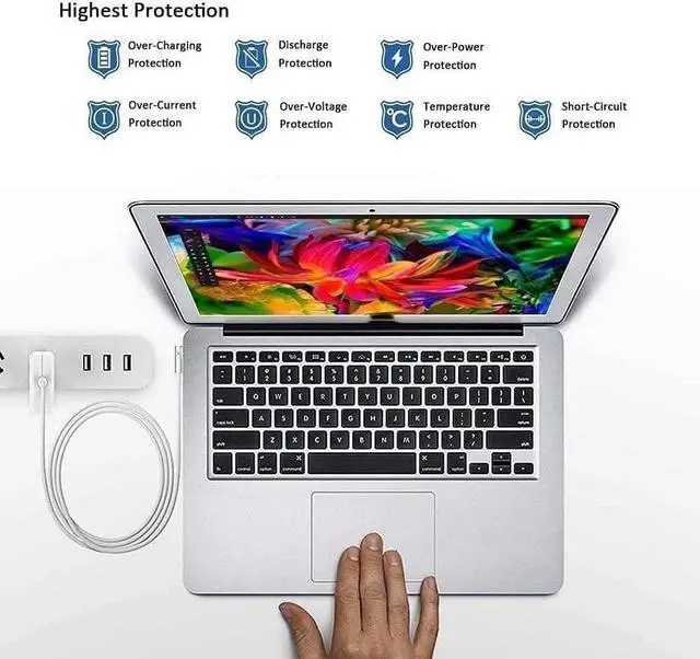 Alt view image 4 of 7 - Replacement for MacBook Pro Charger, 60W Magnetic L-Tip Power Adapter for Mac Book and Mac Book Pro 13-inch (Before Mid 2012 Models)