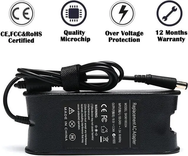 Alt view image 7 of 7 - 65W Laptop Charger Compatible for Dell Latitude E6430 E6230 E6320 E6410 E6420 7480 7280 5480 E7470 E7450 E7440 E5470 Charger Power Supply Cord 09RN2C 9T215 7W104 5U092 XD733 Charger
