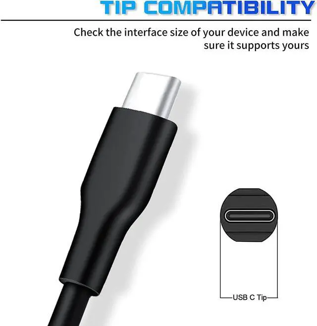 Alt view image 2 of 6 - 65W USB C Type C Charger for Lenovo ThinkPad X1 Carbon X280 X380 X390 T480 T480s T490 T490s T590 L380 L390 E580 E590 E595 Chromebook C330 100E 300E 500E N23 Yoga 910 920 720 730 AC Adapter Power Cord