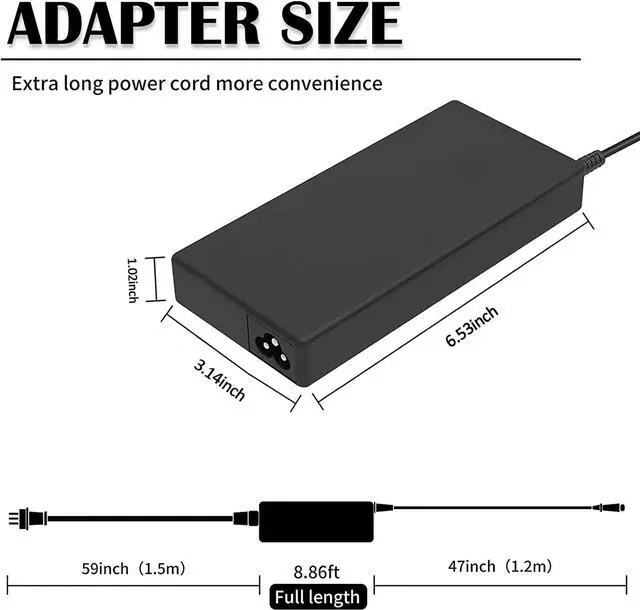 Alt view image 3 of 6 - 150W AC Adapter Charger for HP ZBook 15V G5 G6/15 G3 G4 G5 G6 Studio G3 G4 G5 G6 OMEN by HP Laptop 15 17 15-AX033DW 17-W033DX 15-AX250WM Pavilion Gaming 15 17 917677-003 917649-850 Power Supply Cord