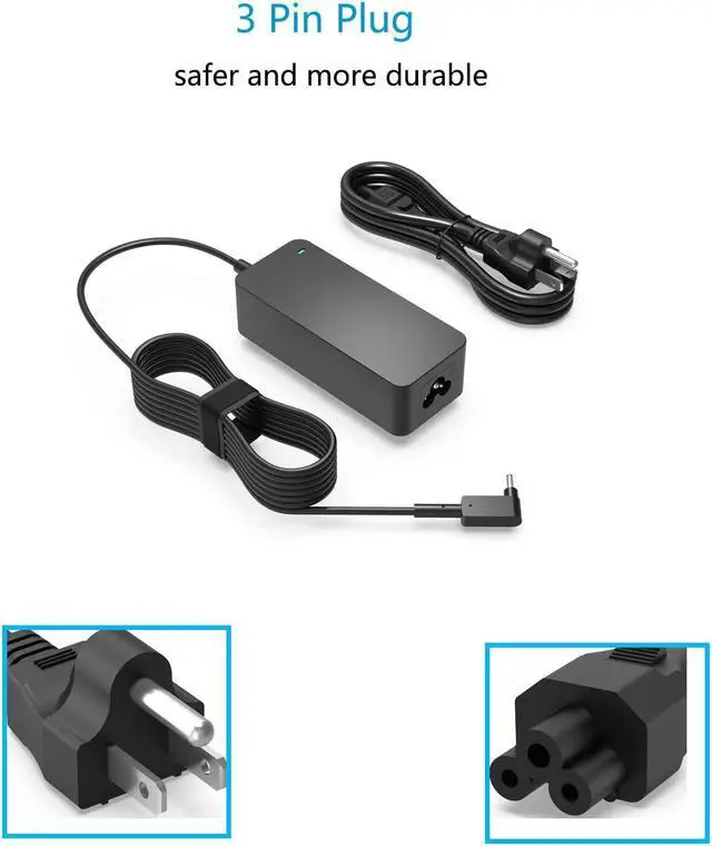 Alt view image 3 of 5 - AC Charger Fit for Acer Swift Spin 1 3 5 SF114 N16P9 SP315-51 SP111-33 SF314-52 N16W2 N15V2 SF114-32 N17W6 N17H2 SF314-51 SF314-42 SP314-51 SP314-53N SF515-51T Laptop Adapter Power Supply Cord