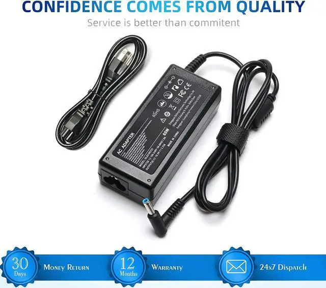 Alt view image 7 of 7 - Charger for Hp is 13252 Laptop Power Cord Supply Replacement 65W 45W for Hp Pavilion Spectre Envy X360 11 13 15 Zbook Elitebook 820 830 840 850 G3 G4 G5 G6 G7 213349-109 741727-001 AC Adapter Blue Tip