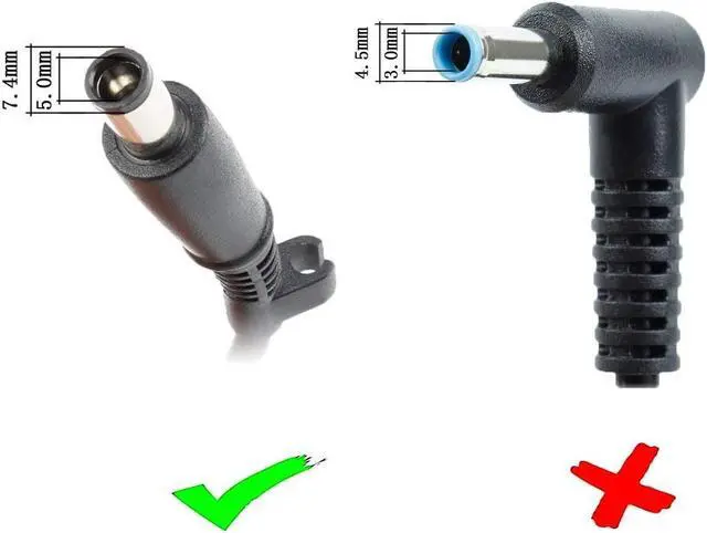 Alt view image 3 of 7 - Dtk 18.5V 3.5A 65W for HP Ac Adapter Laptop Computer Charger Notebook PC Power Cord Supply Source Plug Connector Size: 7.4 x 5.0 mm with pin Inside