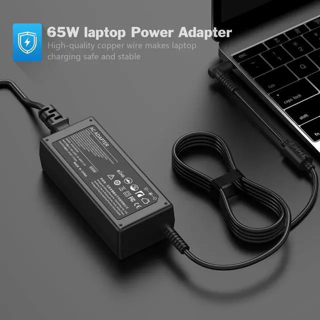 Alt view image 6 of 6 - 19.5V Laptop Charger for HP Chromebook 14 11 G3 G4 X360, Stream X360 Pavilion, Envy Spectre, Elitebook 850-G3 840-G3 820-G3 741727-001 Notebook Adapter Power Supply Cord