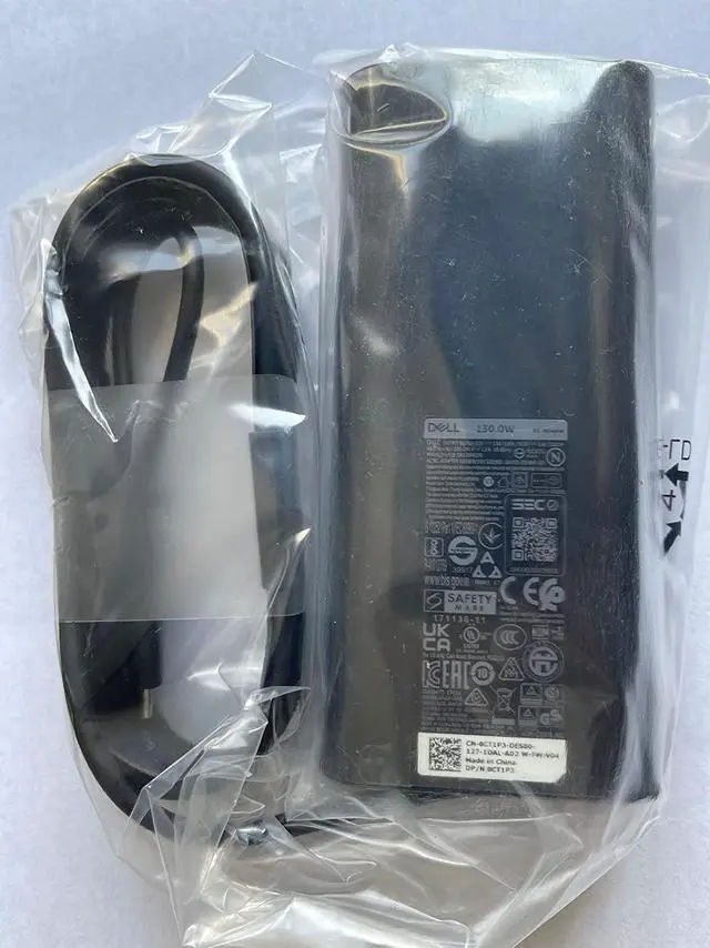 Alt view image 5 of 7 - Original Replacement Dell 130W USB-C/USB Type C AC Adapter for Dell XPS 15 9575 2-in-1, Precision 5530 2 in 1, DP/N 0M0H25/M0H25, 0K00F5/K00F5, DA130PM170, HA130PM170, 450-AHOM, T4V18, 07MP1P, 7MP1P.