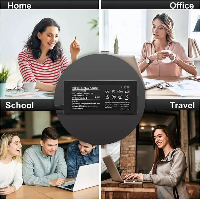 Alt view image 7 of 7 - 19.5V 3.33A 65W AC Adapter Laptop Charger for HP Elitebook 850-G3 840-G3 820-G3 745-G3 725-G3 755-G3 840-G4 820-G4 850-G4 HP ProBook 470-G3 470-G4 470-G5 645-G2 Power Supply Cordd