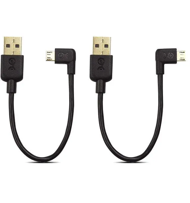 Main image of Combo-Pack Right Angle USB Cable for TV Stick and Power Bank 6 Inches - 90 Degree USB to Micro USB Cable for  TV Stick and More