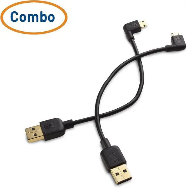 Alt view image 2 of 7 - Combo-Pack Right Angle USB Cable for TV Stick and Power Bank 6 Inches - 90 Degree USB to Micro USB Cable for  TV Stick and More
