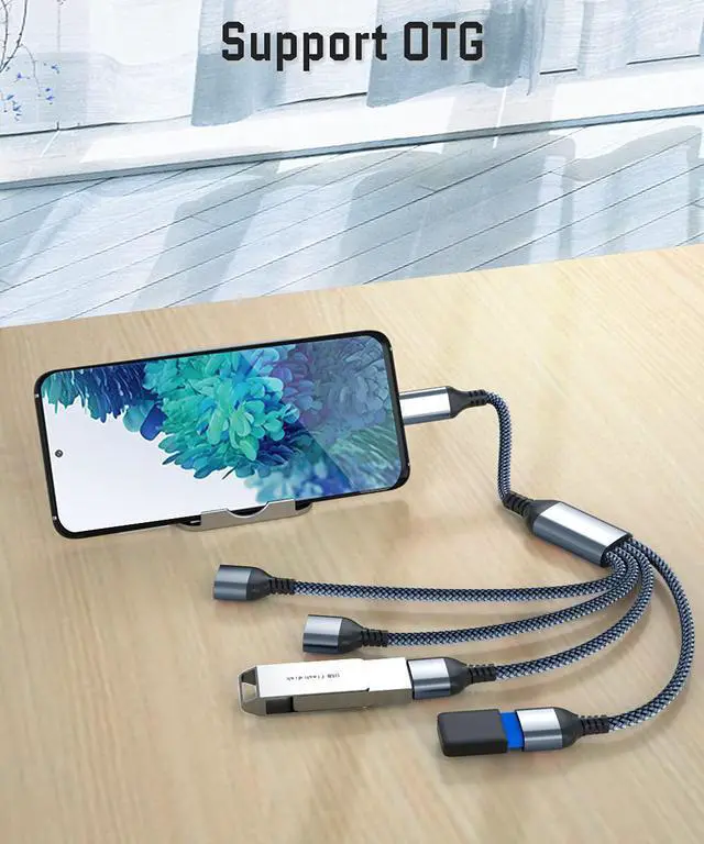 Alt view image 5 of 7 - RUXELY USB-C OTG Splitter Y Cable 1FT,1 Type-C Male to 4 Female USB 2.0 Converter,Multi USB Port Expander Hub,Multiport Split Adapter for MacBook,iPad Pro 11 12.9,Microsoft Surface Pro Go Pro 7 8