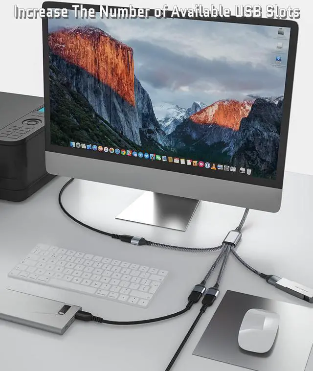 Alt view image 6 of 7 - RUXELY USB-C OTG Splitter Y Cable 1FT,1 Type-C Male to 4 Female USB 2.0 Converter,Multi USB Port Expander Hub,Multiport Split Adapter for MacBook,iPad Pro 11 12.9,Microsoft Surface Pro Go Pro 7 8
