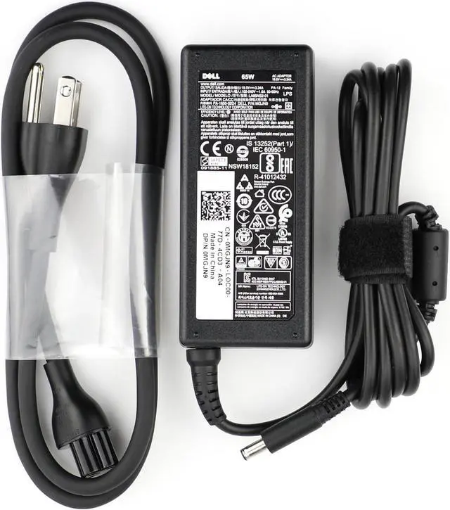 Main image of New Genuine OEM Original Dell 65W 4.5mm Tip Replacement AC adapter for Dell Inspiron 5551, Inspiron 5555, Inspiron 5558, Inspiron 5755, Inspiron 5758, Inspiron 7348, Inspiron 7558.