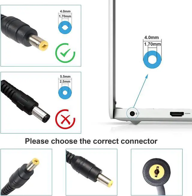 Alt view image 5 of 7 - Fancy Buying 30W AC Adapter for HP Mini 100e 102 110c 110 200 210 210t 1000 1100 1101 1104 2102 700 705 730 735 CQ10 Series Power Charger (Adapter)