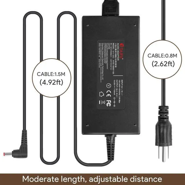 Alt view image 5 of 7 - TAIFU 19V 135W AC Adapter Charger for Acer Nitro 5 Gaming Laptop N18C3 AN515 V15 V17 7 Gaming Laptop Acer Aspire Z3 23" 23.8" Series Z3-615 Z3-710 Z3-715 Acer Predator Helios 300 Acer Aspire 7 A715