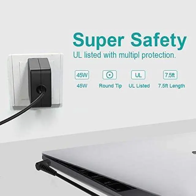 Alt view image 5 of 5 - 45W-Laptop-Charger Fit for Lenovo-Ideapad-Model-ADL45WCC PA-1450-55LL ADP-45DW B ADL45WCH ADL45WCG PA-1450-55LZ AC Power Adapter Supply Cord