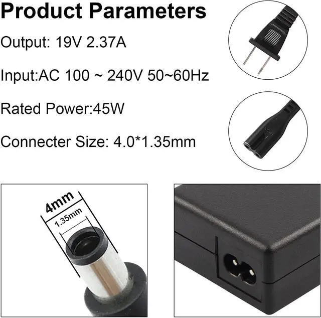 Alt view image 3 of 6 - 19V 2.37A 45W AC Charger Adapter for ASUS X553M X553MA Power Supply Laptop