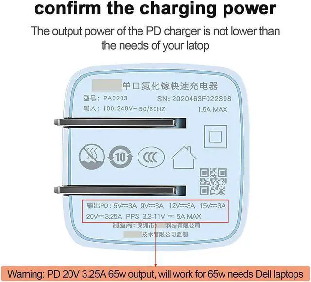 Alt view image 7 of 7 - USB C to Smart Tip Charging Cable for  Laptop Charger 45W 65w 90W 4.5mm Connector for Inspiron 11 13 14 17 15 3000 5000 7000-Nylon Braided 1.8m