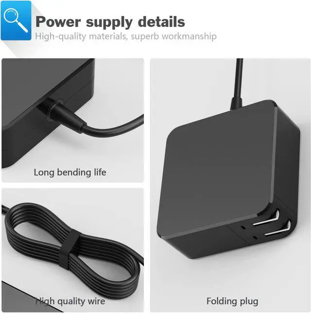 Alt view image 2 of 7 - 45W 33W Laptop Charger for Asus UX330 UX330U UX360 UX360C X553M Q302 Q302L Q302LA Q302U Q302UA Q303 Q303U Q303UA Q304 Q304U Q304UA Q503 ZenBook Ac Adapter Power Supply Cable 19V 2.37A