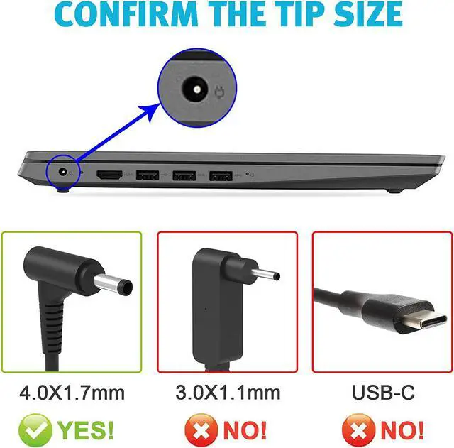 Alt view image 2 of 7 - UNAWUDOH 65w Ac Adapter Charger for L-enovo IdeaPad 310 320 330 330s 3 5 120s 120 130 130s 510 520 530s 710s IdeaPad Flex 4 5 6 4-1470 4-1580 4-1130 Flex 5-1470 5-1570Laptop Power Supply Adapter Cord