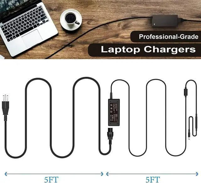 Alt view image 6 of 6 - 65W 45W 2 Tips Charger for  Laptop Charger Replacement for All  inspiron 13 14 15 17 3000 5000 7000 Series laptops Round Connects Chargers7.4mm and 4.5mm Fit for Power of 65W Max