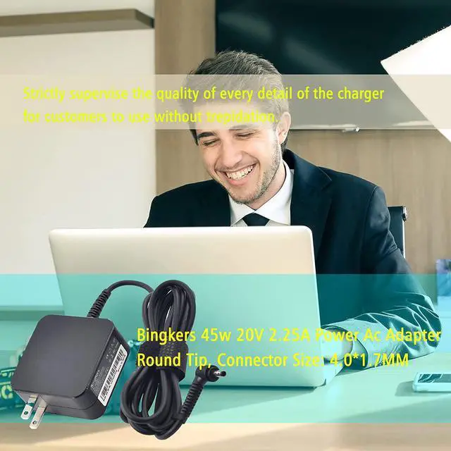 Alt view image 7 of 7 - 45W 20V 2.25A Replacement Charger AC Power Adapter PA-1450-55LL, 5A10H42923 for Lenovo B50-10 /Ideapad 100 710s / Flex 4-1130 14 15/Yoga 710 510 Series Laptops