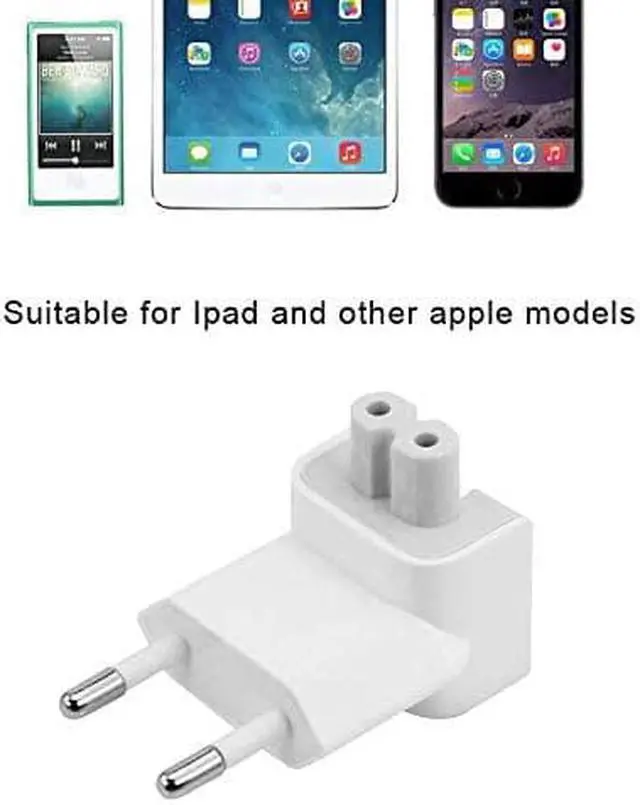 Alt view image 6 of 7 - 2 Pack US to Europe Plug Converter Travel Charger Adapter Wall Outlet EU European Connector Duck Head for MacBook Mac Pro MBA Retina MagSafe Apple Phone Pad Tablet Mini Air Power Brick