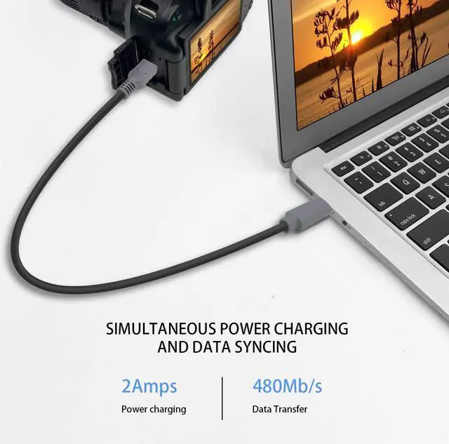 Alt view image 7 of 7 - USB C to Mini USB OTG Cable USB C Male to Mini USB C Male On-The-go Data Convertor Adapter OTG Cable for MacBook iMac Pro Chromebook Pixel(Grey & Black) (20 inch/50 cm)