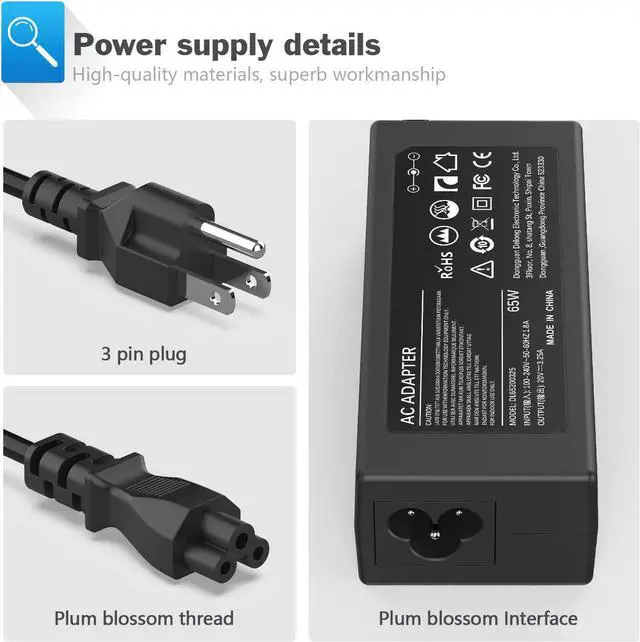 Alt view image 4 of 7 - 65W 3.25A AC Adapter Laptop Charger for Lenovo Thinkpad T400 T410 T420 T420s T500 T520 T530 E545 T61 X140e X230; X220 X230t X300 X60 S230u T400 T410 T420 T420s T500 SL5 Power Supply Cord