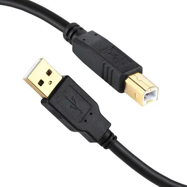 Alt view image 2 of 7 - USB 2.0 Printer Cable 25 FT USB Type A Male to B Male Printer Scanner Cord for HP, Canon, Lexmark, Epson, Dell USB a to b Cable and More (Black 25ft)