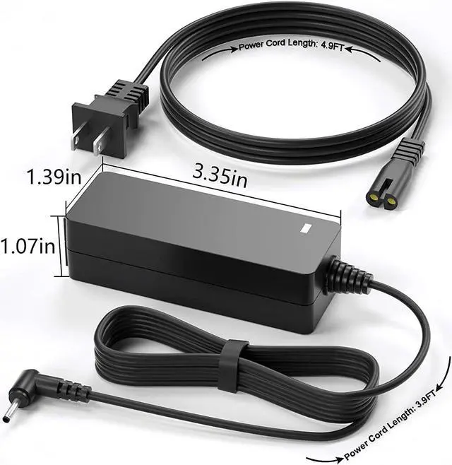 Alt view image 5 of 7 - 19V Charger for Samsung Galaxy Book Flex Alpha 13.3 NP730QCJ-K01US NP730QCJ-K02US, Flex 2 Alpha 13.3" NP730QDA-KB1US NP730QDA-KA1US Power Supply Cord 8.8FT (UL Listed)