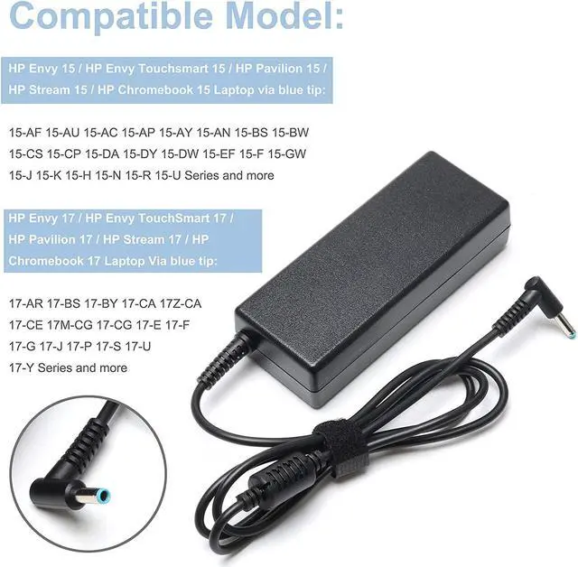 Alt view image 3 of 6 - BURFLO 90W 65W Laptop Charger for HP 15 17 Laptop 15-DW 15-CS 15-CH 15-DF 15-EB:15-DW0081WM 15-DW0037WM 15-DW0046NR 15-DW0083WM 15-DW1083WM 15-CS3075WM 15-CS3055WM 15-CS3065CL 15-CS0053CL 15-DW0XXX