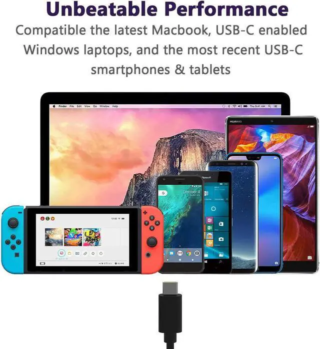 Alt view image 3 of 7 - USB C Laptop Charger 65W Compatible with  Chromebook 4 4+ Galaxy Book Pro 360 Notebook 7 9 Pro Galaxy Tab XE521QAB XE520QAB XE513C24 XE350XBA NP950QDB NP930XDB W18-065N1E